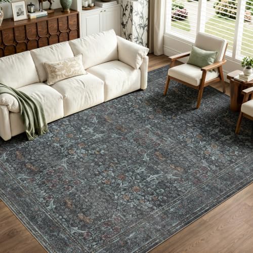 JOLLYVOGUE 6x9 Area Rugs for Living Room, Washable Rug, Forest Green by JOLLYVOGUE
