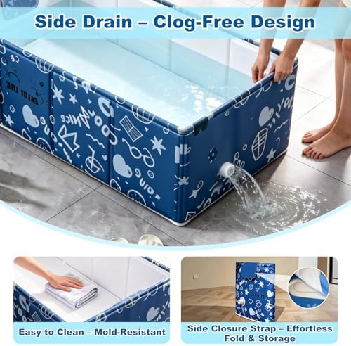 Baby Bathtub, 5-Layer Anti-Tear Foldable Toddler Bath Tub - Image 6