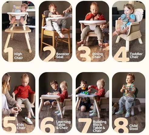 HARPPA Moro High Chair, 8-in-1 Convertible Baby Feeding Chair - Image 3