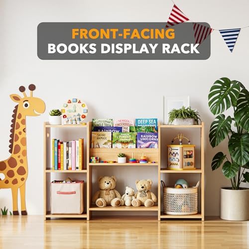SpaceAid 6-in-1 Bookshelf Storage Organizer, Montessori Bookcase - Image 5