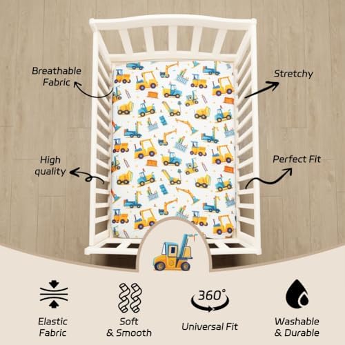 4 Pack Baby Boy Pack N Play Mini Crib Sheets Soft Fitted Baby Boy Mattress - Image 6