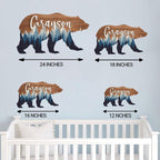 Personalized Baby name signs for nursery, for kids room Bear wooden nursery - Image 5