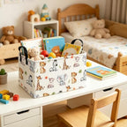 Rectangular Safari Animal Storage Bin, Fabric Closet Organizer Basket - Image 6