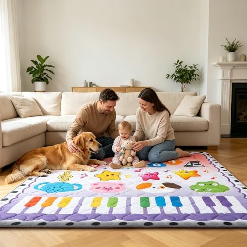 RONGFA Baby Play Mat for Floor, Playpen Mat for Toddlers Infant Kids, Machine - Image 7
