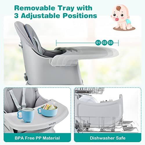 BABY JOY Baby High Chair, 8 in 1 Convertible Highchair - Image 4