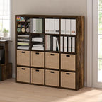 Furinno Cubicle 16-Cube Book Shelf, Extra Thick Frame Bookshelf, Amber Pine - Image 2