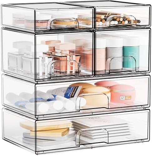 Yieach Clear Stackable Storage Drawers by Yieach