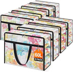 8 Packs 60L Clear Under Bed Storage Containers, Large Clothes Storage Bags by Unknown