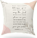 KongMoTree Bible Verse Pillow Cover, Numbers 6:24-26, Scripture Art Pillow Case by KongMoTree