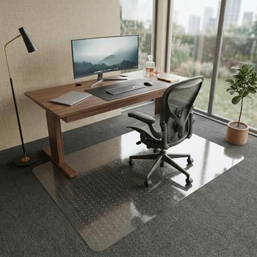 Leinuosen Office Chair Mat for Carpet 46" x 60" Plastic Desk Chair Mat Non Slip by Leinuosen