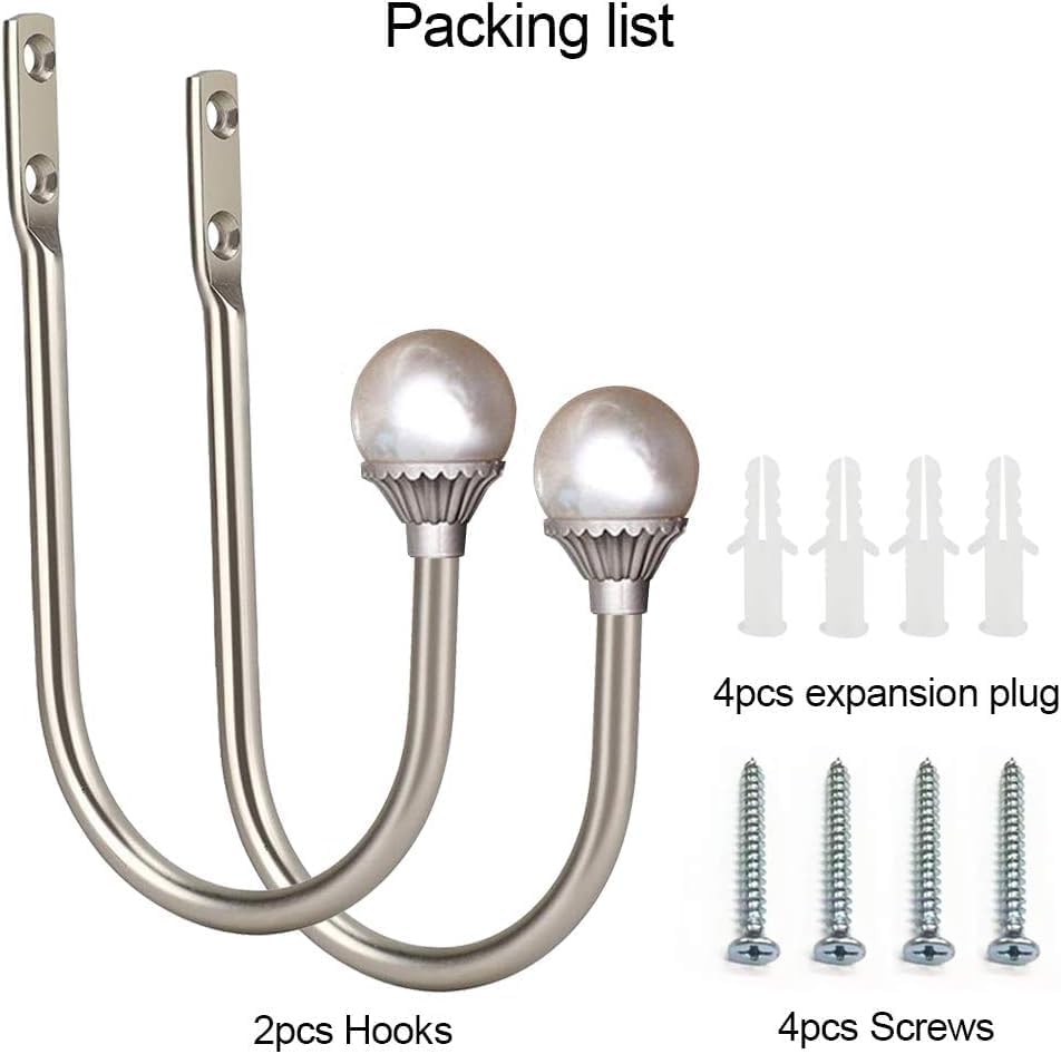 COCIVIVRE 2 Pack Curtain Holdbacks Wall Mounted Curtain Tiebacks Hooks Plastic - Image 4