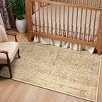 Neutral Tan Small Throw Rugs 3x5, Vintage Distressed Tree of Life Washable - Image 5