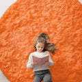 OLANLY Orange Round Rugs for Bedroom by OLANLY