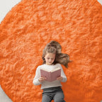 OLANLY Orange Round Rugs for Bedroom by OLANLY