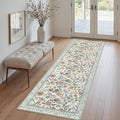 Rugalia Blue Floral Runner Rug, 2x6 Washable Rug Runners by Rugalia