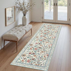 Rugalia Blue Floral Runner Rug, 2x6 Washable Rug Runners by Rugalia
