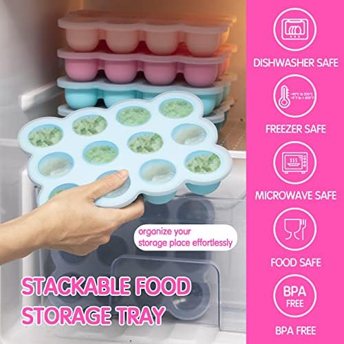 Silicone Freezer Tray with Lid, 12x1.5oz Baby Food Storage Container - Image 6