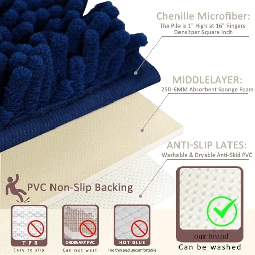 Bathroom Rugs Sets 3 Piece Non Slip, Bath Rugs - Image 4