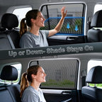 PEYOU Car Window Shades for Baby 2 Pack, Stretchable & Breathable Spandex Rear - Image 3