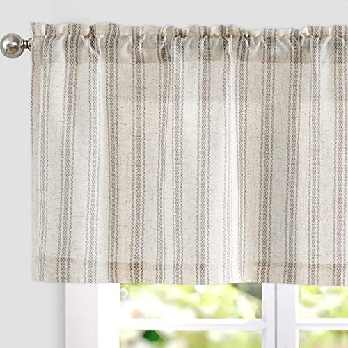 jinchan Linen Stripe Kitchen Valances by JINCHAN