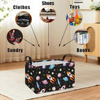 Rectangular Space Planet Rocket Storage Bin Boys Toy Organizer - Image 4