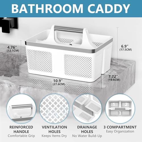 BYUNER 2Pack Shower Caddy Dorm: Portable Bathroom Caddy Organizer - Image 2