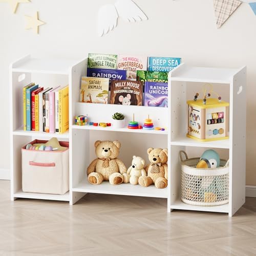 SpaceAid 6-in-1 Bookshelf Storage Organizer, Montessori Bookcase by SpaceAid