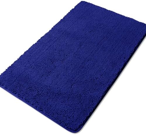 Yeaban Chenille Royal Blue Bathroom Rug 30"x50", Non-Slip Rubber Backing by Yeaban
