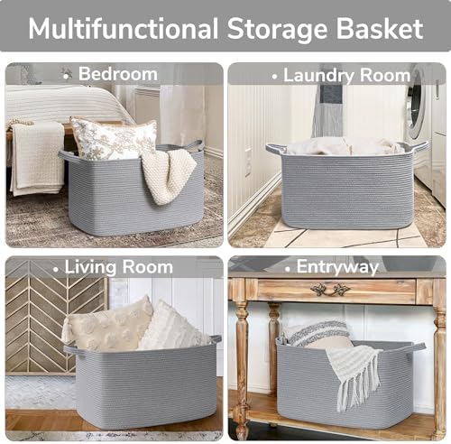 Goodpick Large Woven Rope Blanket Basket - Image 4