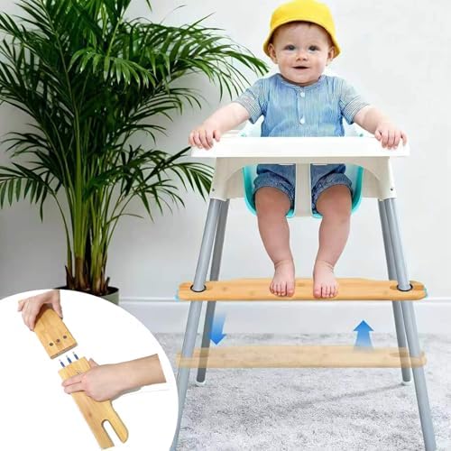 Adjustable High Chair Foot Rest, Non-Slip Natural Bamboo Foot Rest - Image 4