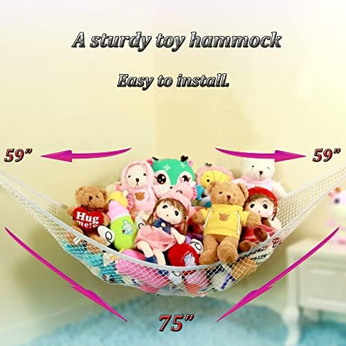 Stuffed Animal Hammock, Corner Storage Net - Image 4