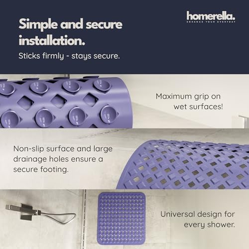 homerella Square Shower Mat Non Slip Anti Mold 21x21 Anti Slip Shower Mat - Image 4