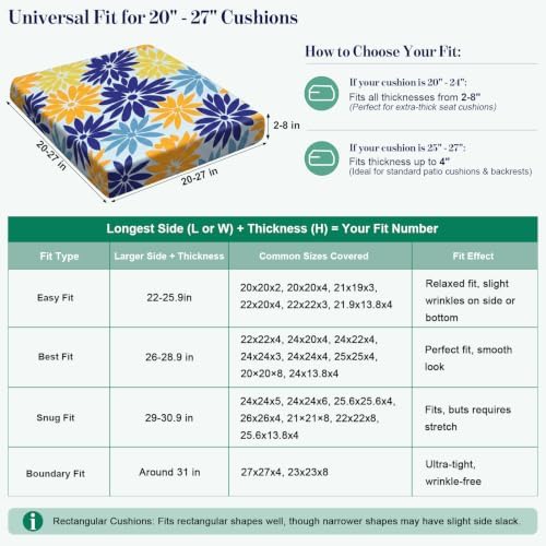 8Pcs Patio Cushion Covers Stretch Outdoor Furniture Protector Slipcovers - Image 3
