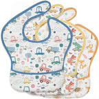 3 Pack Waterproof Baby Bibs for Eating, Mess Proof Feeding Bib by CivaruaKids