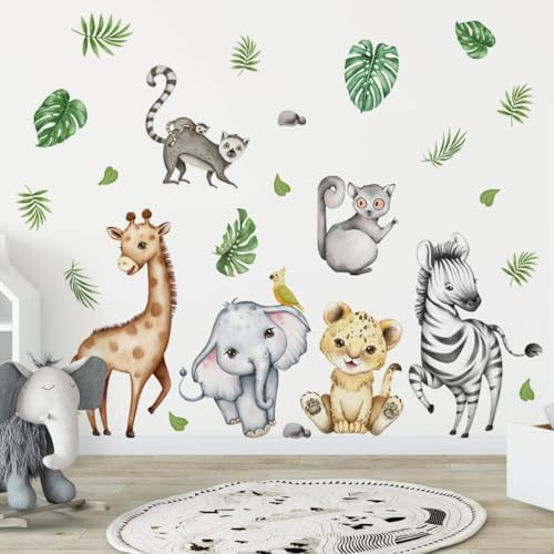 Watercolor Jungle Animal Decals - Image 3