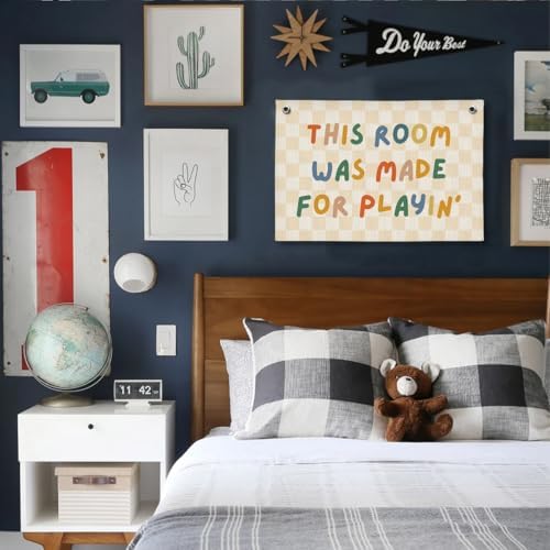 Playroom Wall Decor, Playroom Decor Hanging Linen Banner, Play Room Wall Decor - Image 4