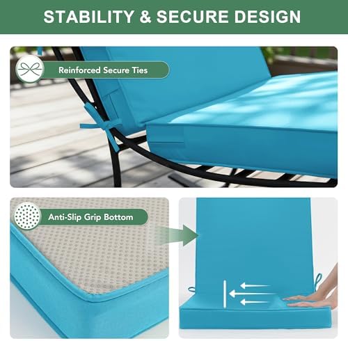 Summsun High Back Patio Dining Chair Cushions 2-Pack, 20 x 20 Inch - Image 5