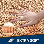Chenille Bathroom Rug 20"x32" Peach, Non-Slip Plush Bath Mat - Image 3