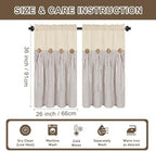 ASPMIZ Cotton Linen Kitchen Curtains 36 Inch Length, Farmhouse Rod Pocket Short - Image 6