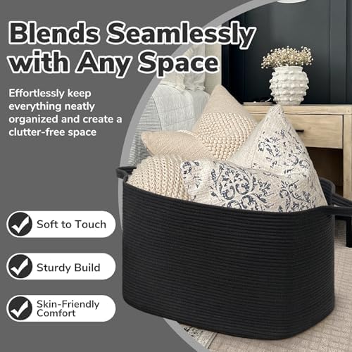 Goodpick 85L Large Woven Rope Blanket Basket - Image 5