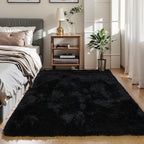 6x9 Black Shag Rug for Bedroom, Soft Plush Fluffy Washable Carpet - Image 5