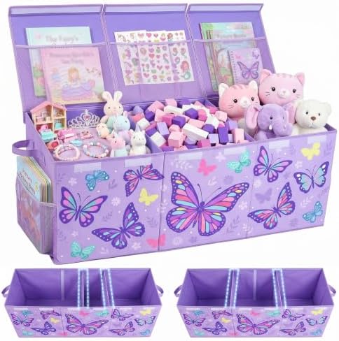Toy Box with Adjustable Divider Large Toy Chest Storage by UnicornCastle