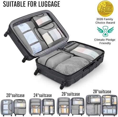 Veken 10 Set Packing Cubes for Travel Essentials, Anti-Wrinkle Buckled Suitcase - Image 6