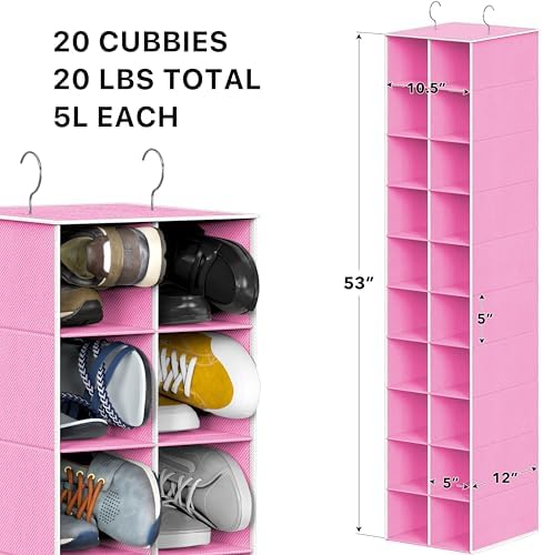 Simple Houseware 20 Section Shelves Hanging Shoes Organizer - Image 3