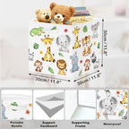 11.8" Jungle Animals Cube Storage Organizer Set 3Pcs Lion Giraffe Elephant Cube - Image 3