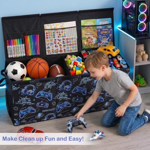 Toy Box with Adjustable Divider Large Toy Chest Storage - Image 4