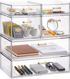 LALOBLUE Stackable Clear Acrylic Drawer Baby Bottle Makeup Organizer 6PC by Laloblue