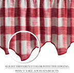 NICETOWN Christmas Red Plaid Valances - Image 2