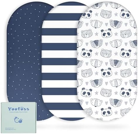 Yoofoss 3-Pack Bassinet Sheets for Boys Universal Fit by YOOFOSS