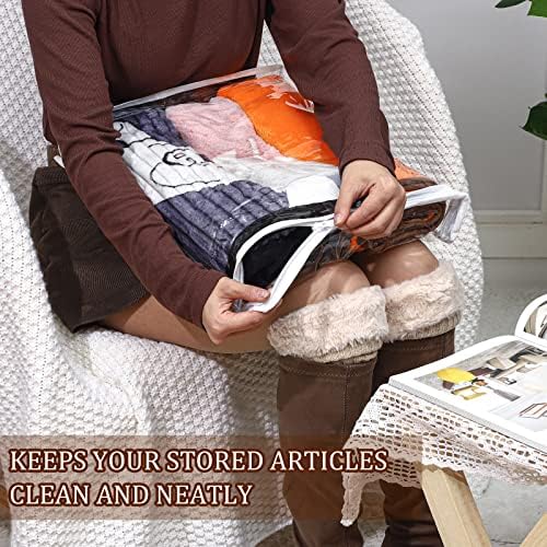 Kingdder 16 Pcs Clear Zippered Storage Bags Plastic Sweater Bag - Image 4